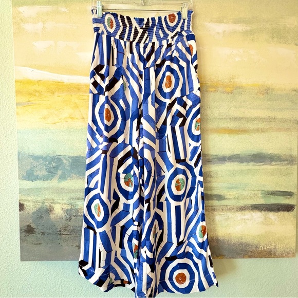 Anthro Maeve Saria Smocked Wide-Leg Pants MP - Picture 3 of 13